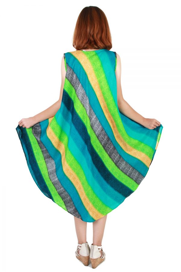 Rainbow Bohemian Casual Beach Sundress Round Size XS-XXL up to 2X bw173-4872