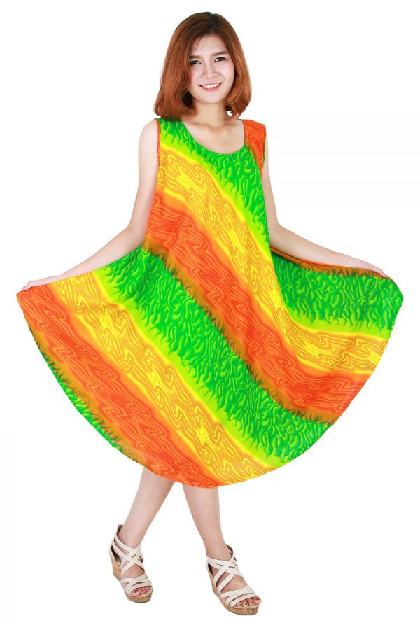 Rainbow Bohemian Casual Beach Sundress Round Size XS-XXL up to 2X bw193-4753