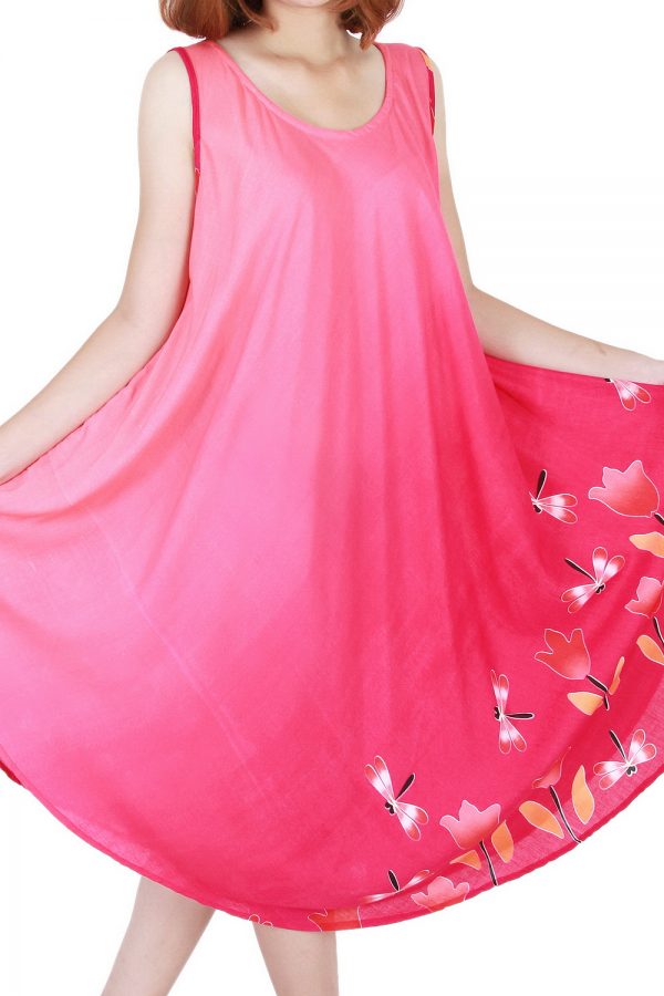 Floral Bohemian Casual Beach Sundress Round Size XS-XXL up to 2X Pink bw20p-4714