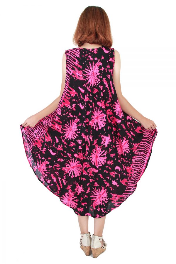 Art Bohemian Casual Beach Sundress Round Size XS-XXL up to 2X Pink bw21p-4621