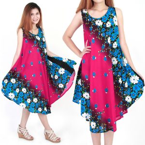 Floral Bohemian Casual Beach Sundress Round Size XS-XXL up to 2X Pink bw04p-0