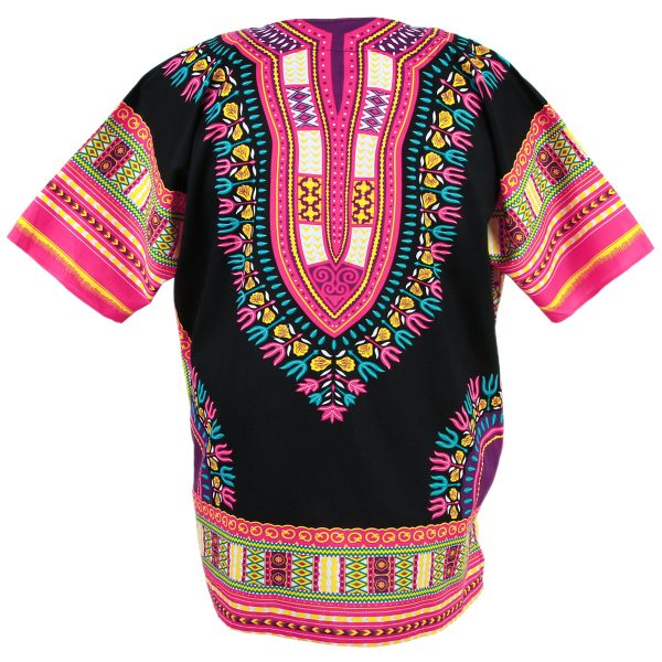 African Dashiki Mexican Poncho Hippie Tribal Ethic Boho Shirt Black ad13p-6874