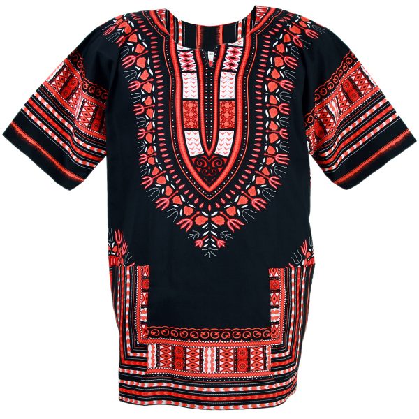 African Dashiki Mexican Poncho Hippie Tribal Ethic Boho Shirt Black ad14r-0