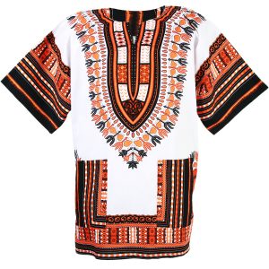 African Dashiki Mexican Poncho Hippie Tribal Ethic Boho Shirt White ad15o-0