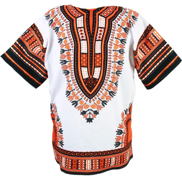 African Dashiki Mexican Poncho Hippie Tribal Ethic Boho Shirt White ad15o-6887