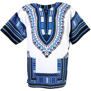 African Dashiki Mexican Poncho Hippie Tribal Ethic Boho Shirt White ad15s-0