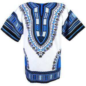 African Dashiki Mexican Poncho Hippie Tribal Ethic Boho Shirt White ad15s-6891
