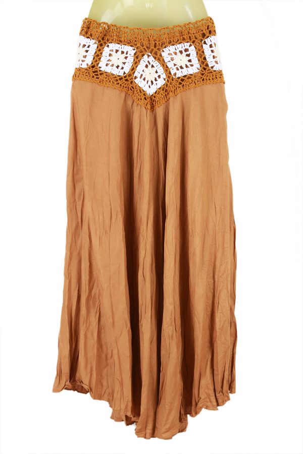 Bohemian Crochet Cotton Skirt Boho Hippy Hippie Gypsy Brown XS-XL sk168b2-6060