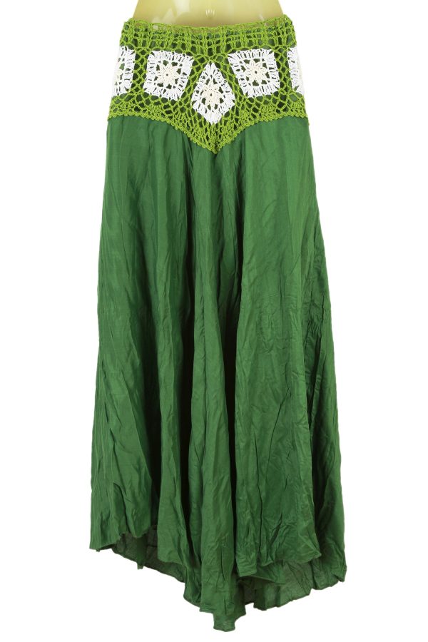 Bohemian Crochet Cotton Skirt Boho Hippy Hippie Gypsy Green XS-XL sk168t2-6075