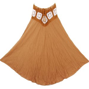 Bohemian Crochet Cotton Skirt Boho Hippy Hippie Gypsy Brown XS-XL sk168b2-0