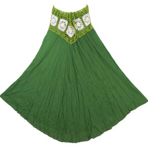 Bohemian Crochet Cotton Skirt Boho Hippy Hippie Gypsy Green XS-XL sk168t2-0