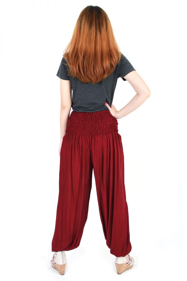 Yoga Gypsy Hippie Boho Genie Baggy Wide Leg Pants Trousers Red pt16r-5687