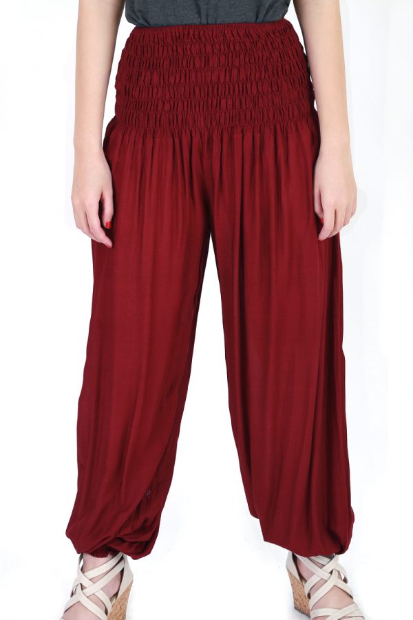 Yoga Gypsy Hippie Boho Genie Baggy Wide Leg Pants Trousers Red pt16r-5691