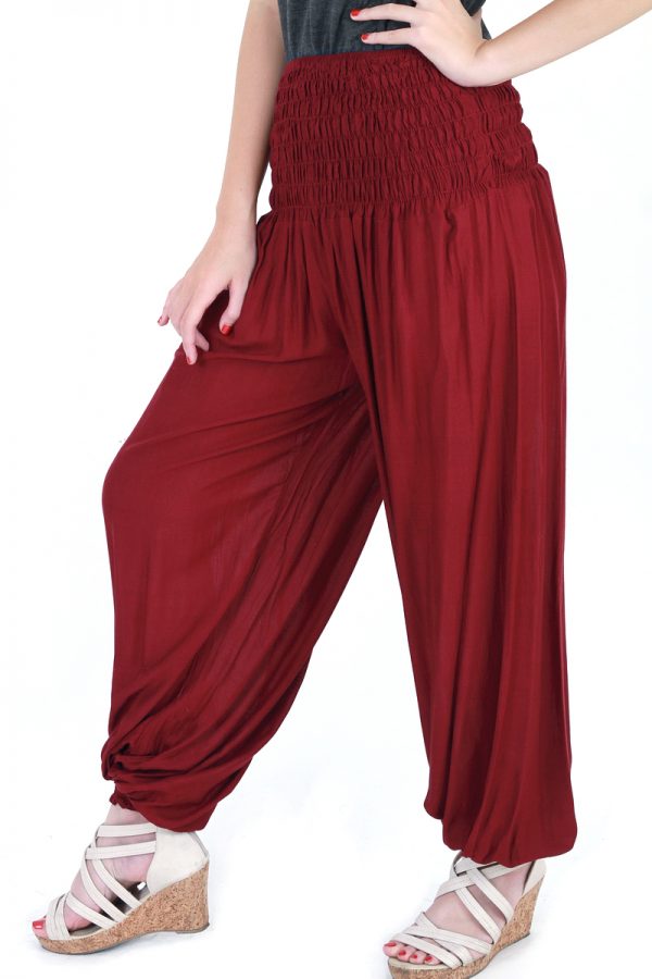 Yoga Gypsy Hippie Boho Genie Baggy Wide Leg Pants Trousers Red pt16r-5690