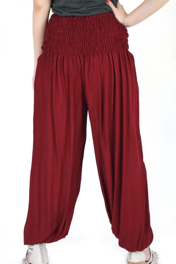 Yoga Gypsy Hippie Boho Genie Baggy Wide Leg Pants Trousers Red pt16r-5689