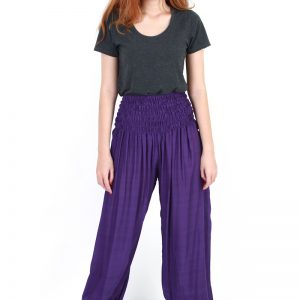 Yoga Gypsy Hippie Boho Genie Baggy Wide Leg Pants Trousers Purple pt16v-5695