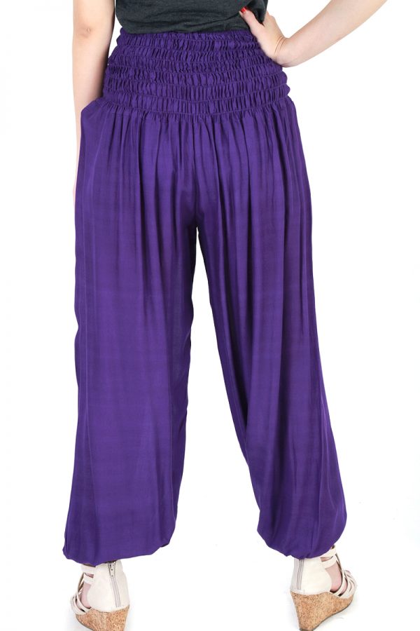 Yoga Gypsy Hippie Boho Genie Baggy Wide Leg Pants Trousers Purple pt16v-5697