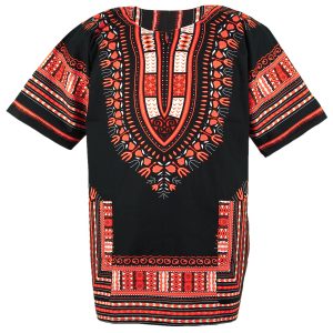 African Dashiki Mexican Poncho Hippie Tribal Ethic Boho Shirt Black ad14o-0