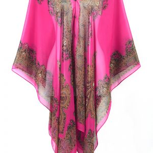 Charm Kaftan Caftan Tunic Dress Wing Blouses Scarf Beach Cover Up Pink ts32p1-7660