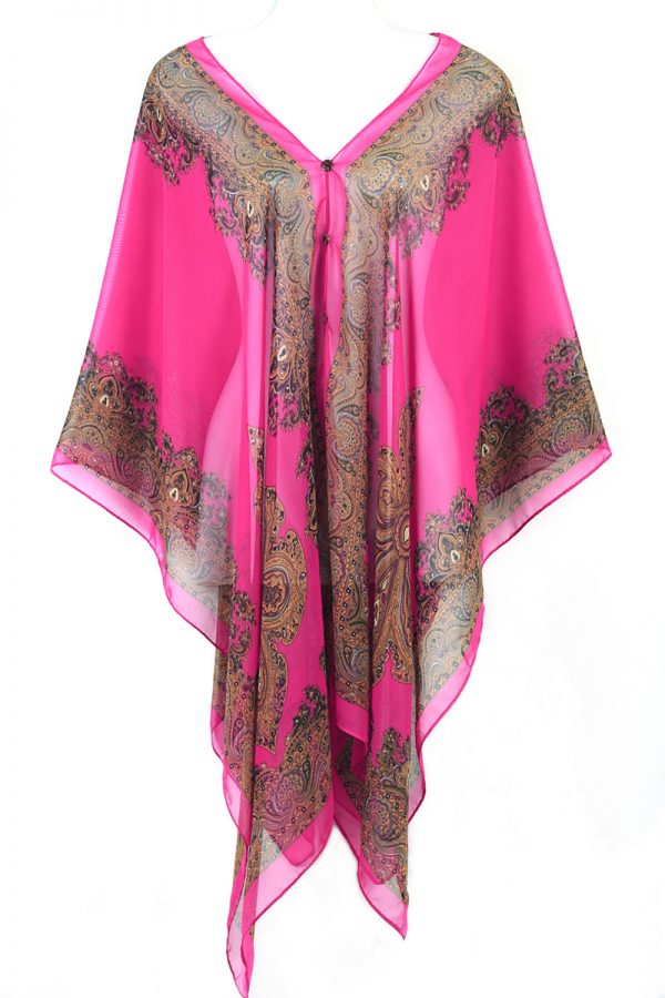 Charm Kaftan Caftan Tunic Dress Wing Blouses Scarf Beach Cover Up Pink ts32p1-7660
