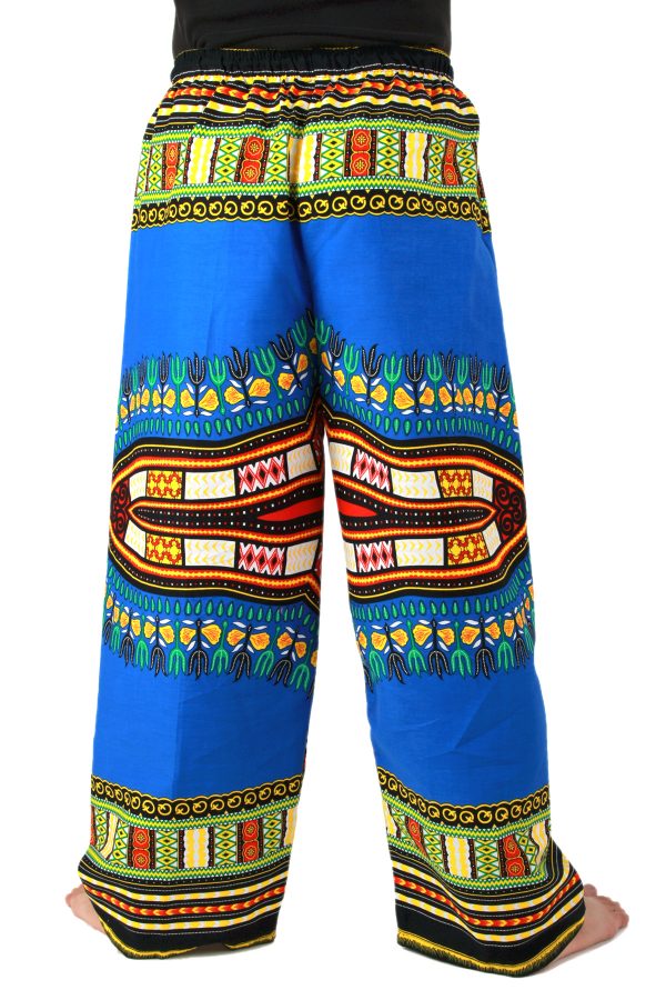 Dashiki African Pants Cotton Aladdin Yoga Harem Unisex BOHO Blue ap01s-8156