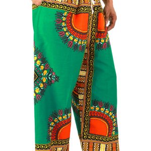 Dashiki African Pants Cotton Aladdin Yoga Harem Unisex BOHO Green ap01t-8158