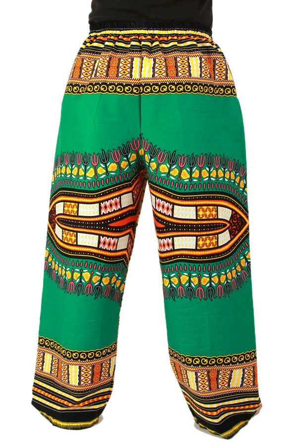 Dashiki African Pants Cotton Aladdin Yoga Harem Unisex BOHO Green ap01t-8159