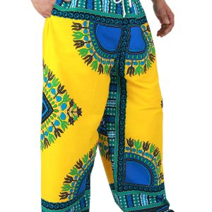 Dashiki African Pants Cotton Aladdin Yoga Harem Unisex BOHO Yellow ap01y-8165