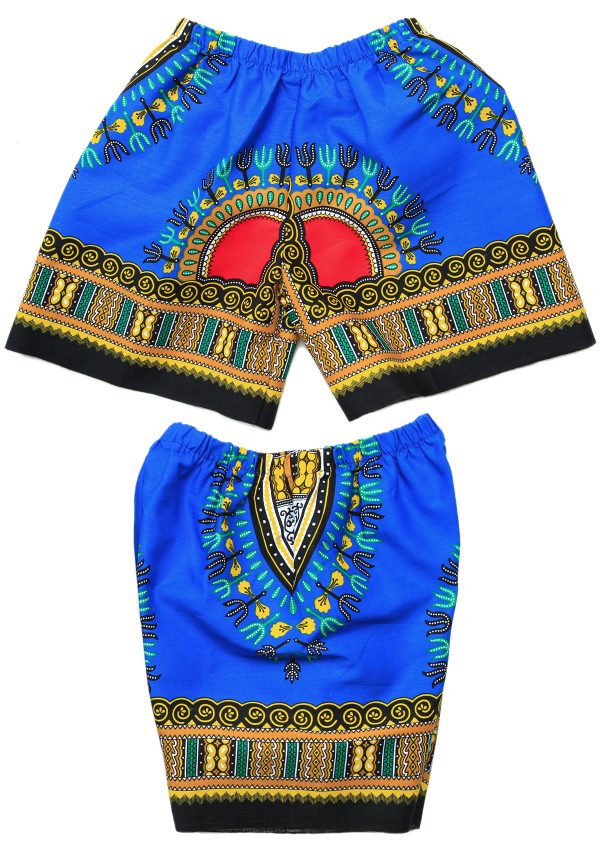 Cotton Kids African Mexican Poncho Boys Girls Dashiki & Shorts Set L bl011s-8345