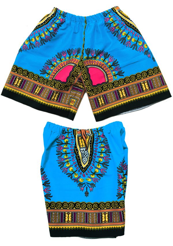 Cotton Kids African Mexican Poncho Boys Girls Dashiki & Shorts Set L bl011c-8338