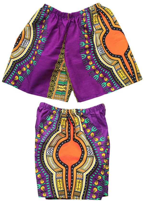 Cotton Kids African Mexican Poncho Boys Girls Dashiki & Shorts Set M bm012v-8289