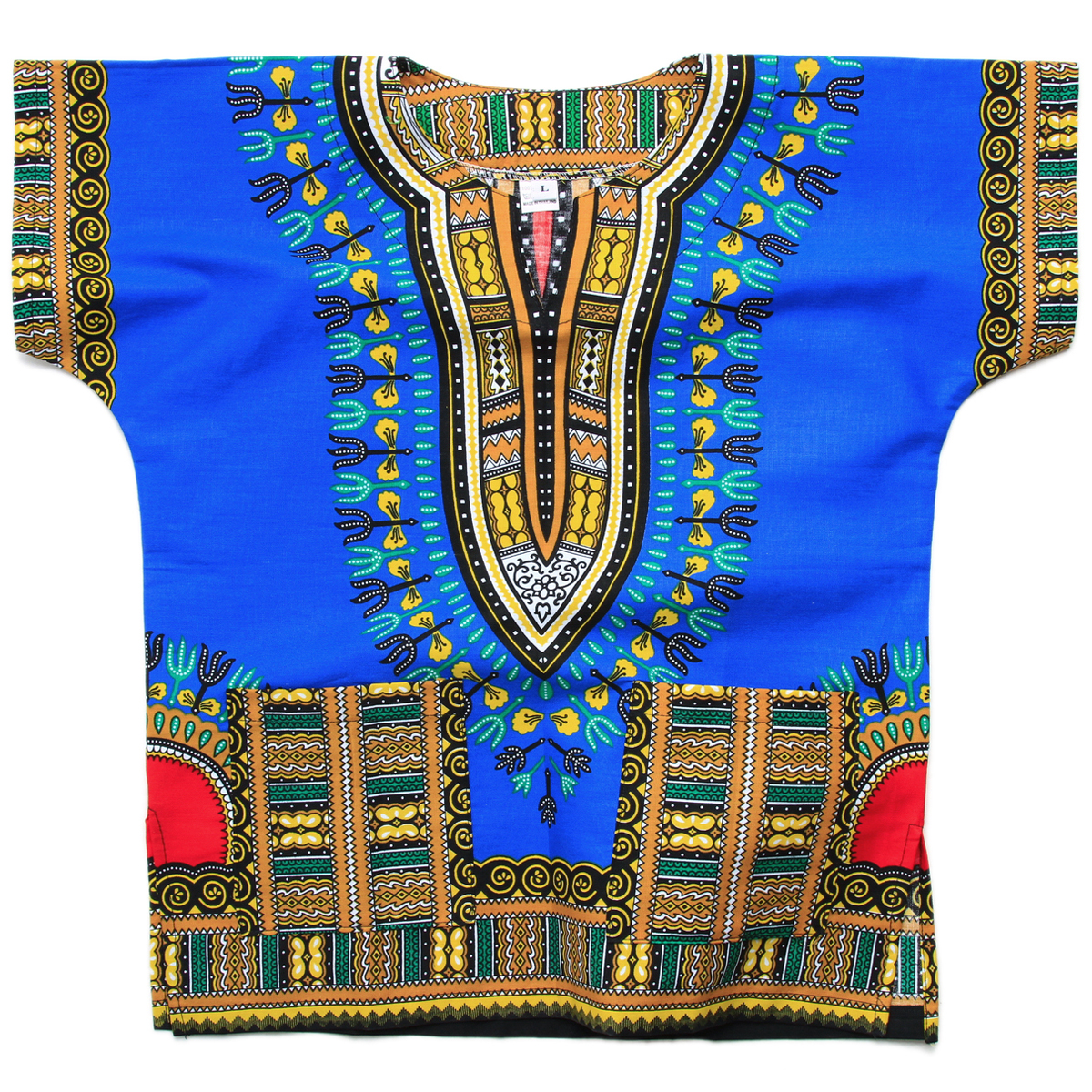 African Kids Boys Children Dashiki Mexican Poncho Top light blue Yellow one size 