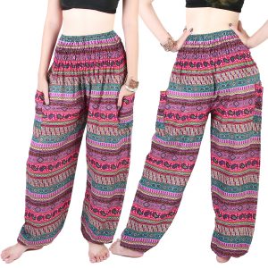 Harem Trousers - Aladdin Smock Pants Hippie Boho Jumpsuit Multi-Color aj102p-0