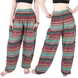 Harem Trousers - Aladdin Smock Pants Hippie Boho Jumpsuit Multi-Color aj102t-0