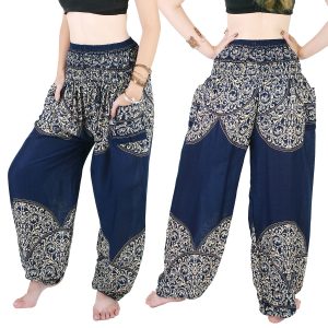 Harem Trousers - Aladdin Smock Pants Hippie Boho Jumpsuit Jinni Blue aj104s-0