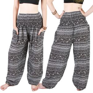 Harem Trousers - Aladdin Smock Pants Hippie Boho Jumpsuit Black aj114d-0