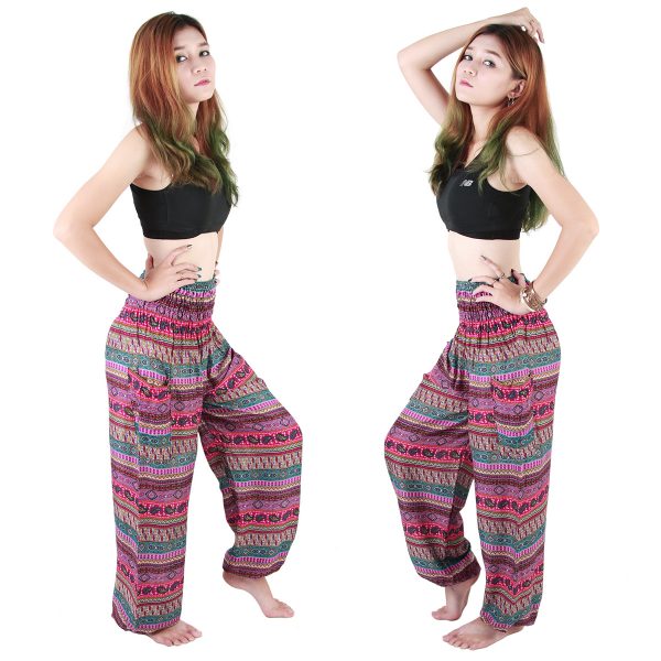 Harem Trousers - Aladdin Smock Pants Hippie Boho Jumpsuit Multi-Color aj102p-8532