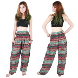 Harem Trousers - Aladdin Smock Pants Hippie Boho Jumpsuit Multi-Color aj102t-8537