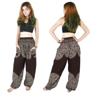 Harem Trousers - Aladdin Smock Pants Hippie Boho Jumpsuit Jinni Brown aj104b-8554