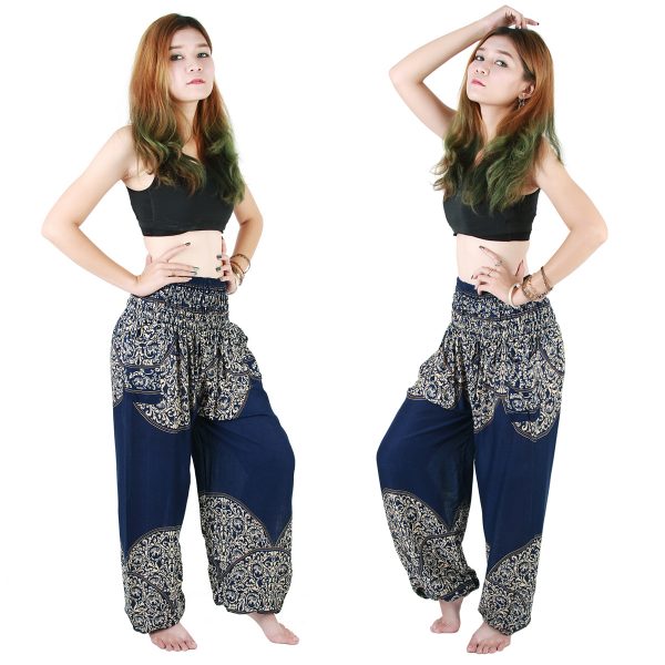 Harem Trousers - Aladdin Smock Pants Hippie Boho Jumpsuit Jinni Blue aj104s-8565