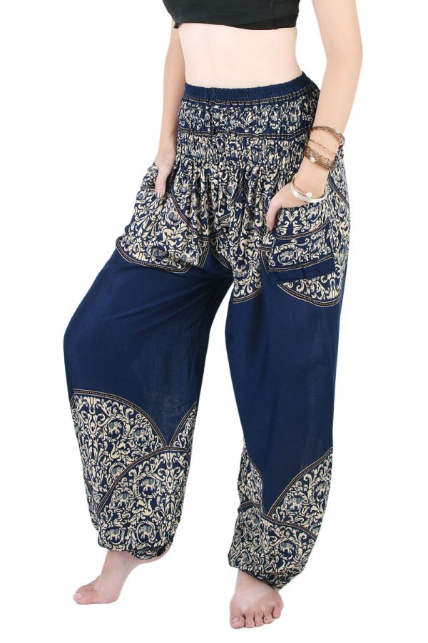 Harem Trousers - Aladdin Smock Pants Hippie Boho Jumpsuit Jinni Blue aj104s-8564