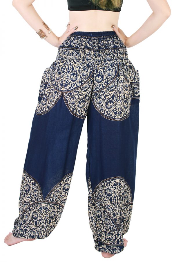 Harem Trousers - Aladdin Smock Pants Hippie Boho Jumpsuit Jinni Blue aj104s-8566
