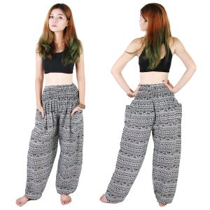 Harem Trousers - Aladdin Smock Pants Hippie Boho Jumpsuit Black aj113d-8639