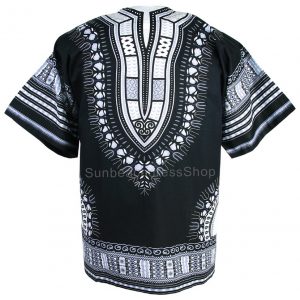 Plus Size African Dashiki Cotton Mexican Hippie Tribal Boho Shirt Black ad18d-9031