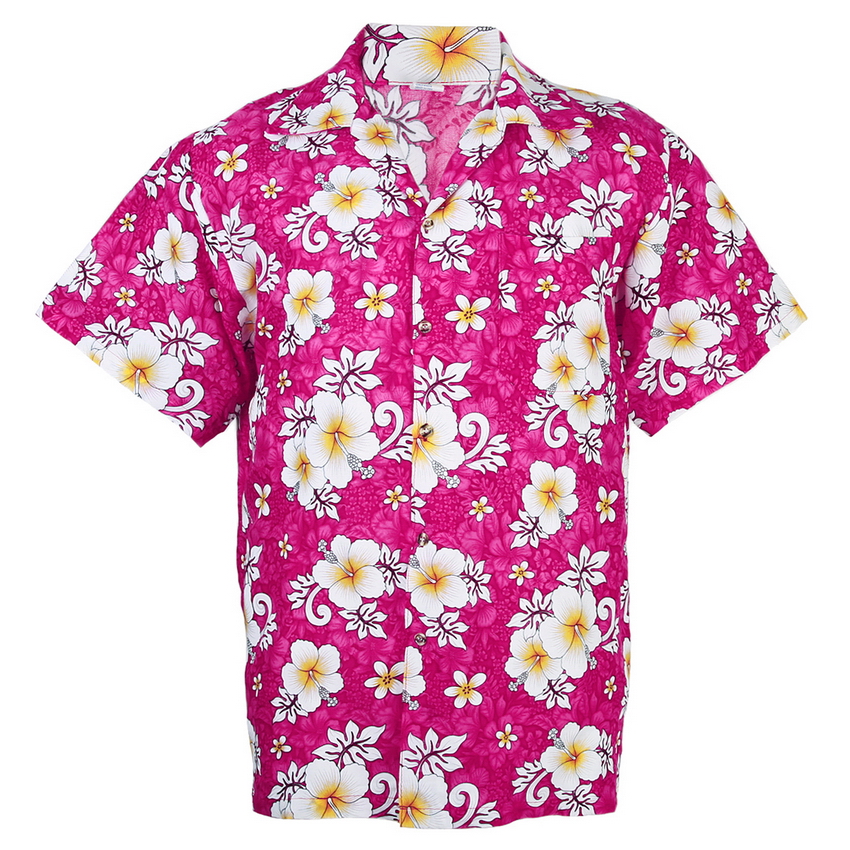 Hawaiian Shirt Aloha Hibiscus Chaba Leisure Beach Holiday Pink L hd265p ...