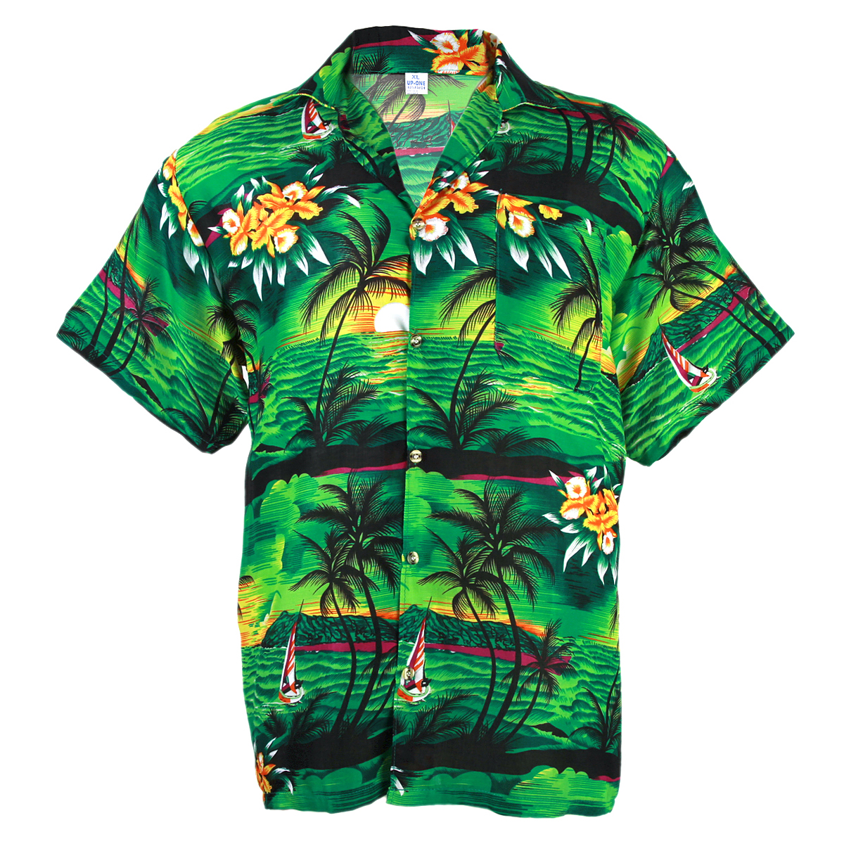 dark green hawaiian shirt