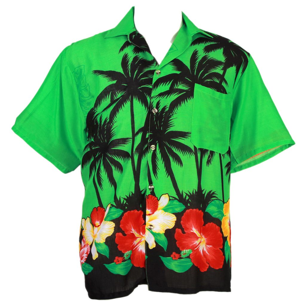 Hawaiian Shirt Aloha Coconut Big Flower Beach Holiday Green M hcn268t ...